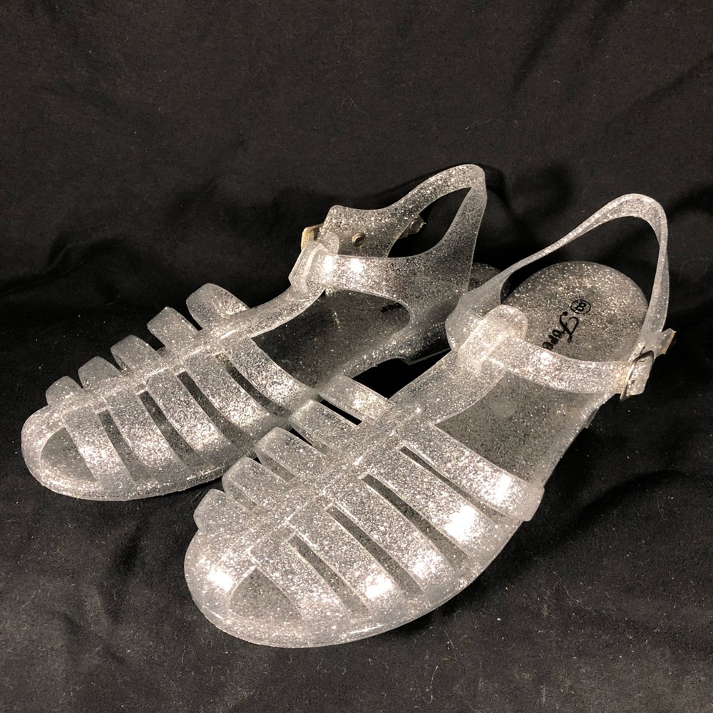90’s glam jelly sandals